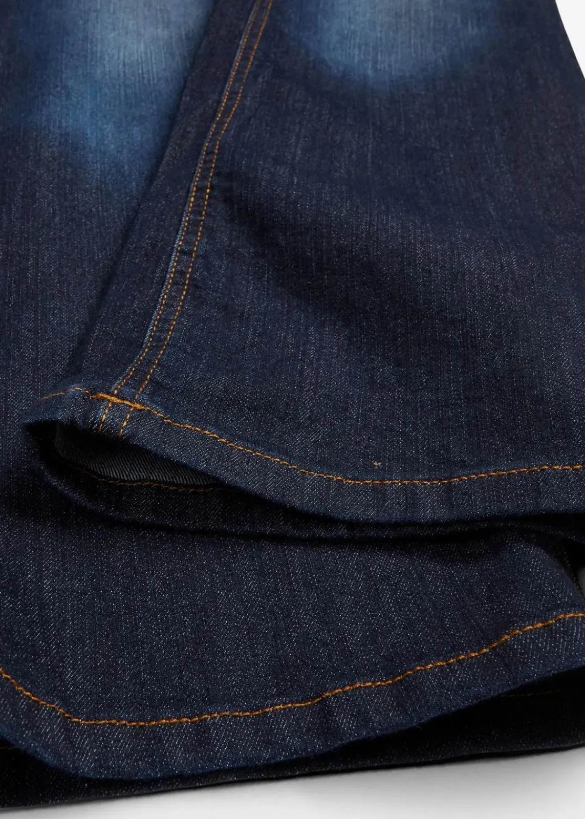bonprix Kurzgrößen|Bekleidung·Shirts & Tops^Bootcut Jeans Mid Waist, Stretch dunkelblau used