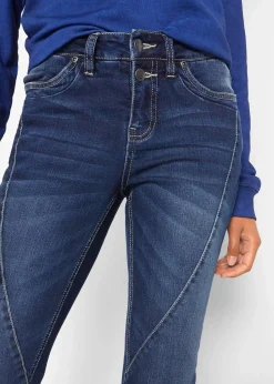bonprix Jeans|Kurzgrößen^Bootcut Jeans Mid Waist, Stretch dunkelblau used
