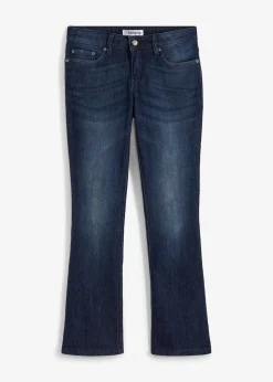 bonprix Kurzgrößen|Bekleidung·Shirts & Tops^Bootcut Jeans Mid Waist, Stretch dunkelblau used