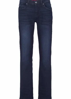 bonprix Bekleidung·Shirts & Tops|Jeans^Bootcut Jeans Mid Waist, Stretch dunkelblau used