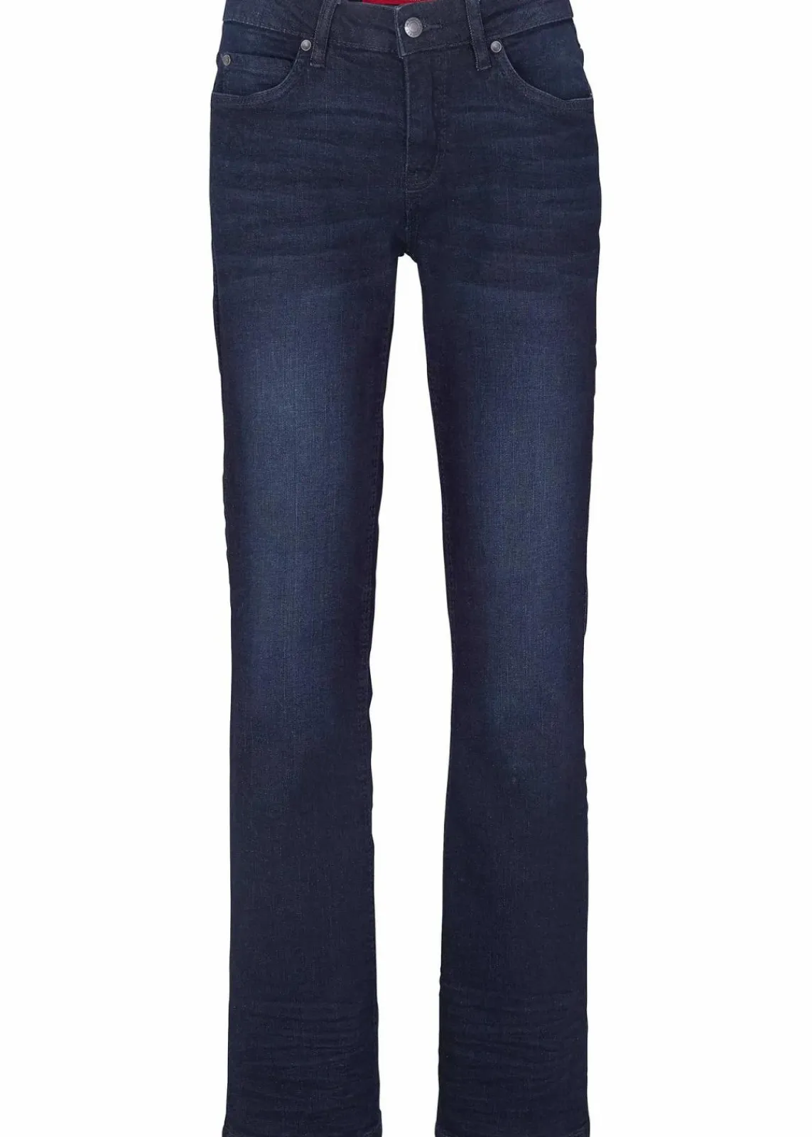 bonprix Bekleidung·Shirts & Tops|Jeans^Bootcut Jeans Mid Waist, Stretch dunkelblau used
