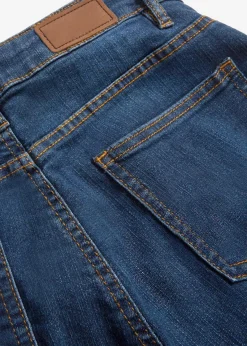 bonprix Kurzgrößen|Bekleidung·Shirts & Tops^Bootcut Jeans Mid Waist, Stretch dunkelblau used