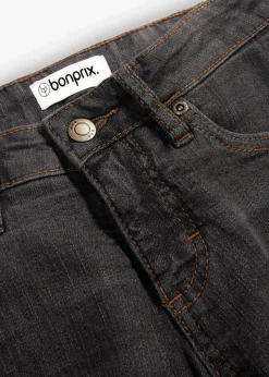 bonprix Jeans|Kurzgrößen^Bootcut Jeans Mid Waist, Stretch schwarz used