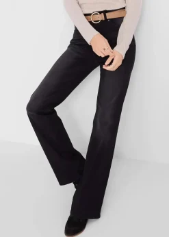 bonprix Bekleidung·Shirts & Tops|Jeans^Bootcut Jeans Mid Waist, Shaping schwarz denim