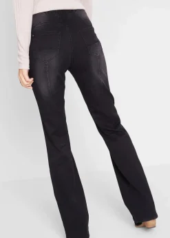 bonprix Bekleidung·Shirts & Tops|Jeans^Bootcut Jeans Mid Waist, Shaping schwarz denim