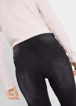 bonprix Bekleidung·Shirts & Tops|Jeans^Bootcut Jeans Mid Waist, Shaping schwarz denim