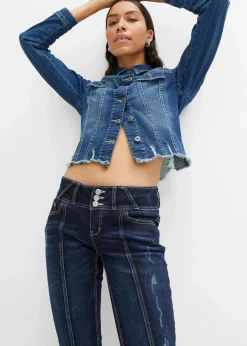 bonprix Bekleidung·Shirts & Tops|Jeans^Bootcut-Jeans dunkelblau denim