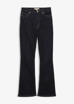bonprix Bekleidung·Shirts & Tops|Jeans^Bootcut-Jeans High Waist dunkelblau denim used