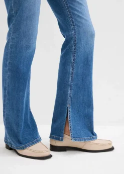 bonprix Bekleidung·Shirts & Tops|Jeans^Bootcut-Jeans High Waist blau denim used