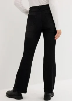 bonprix Bekleidung·Shirts & Tops|Jeans^Bootcut-Jeans High Waist, Bequembund schwarz denim used
