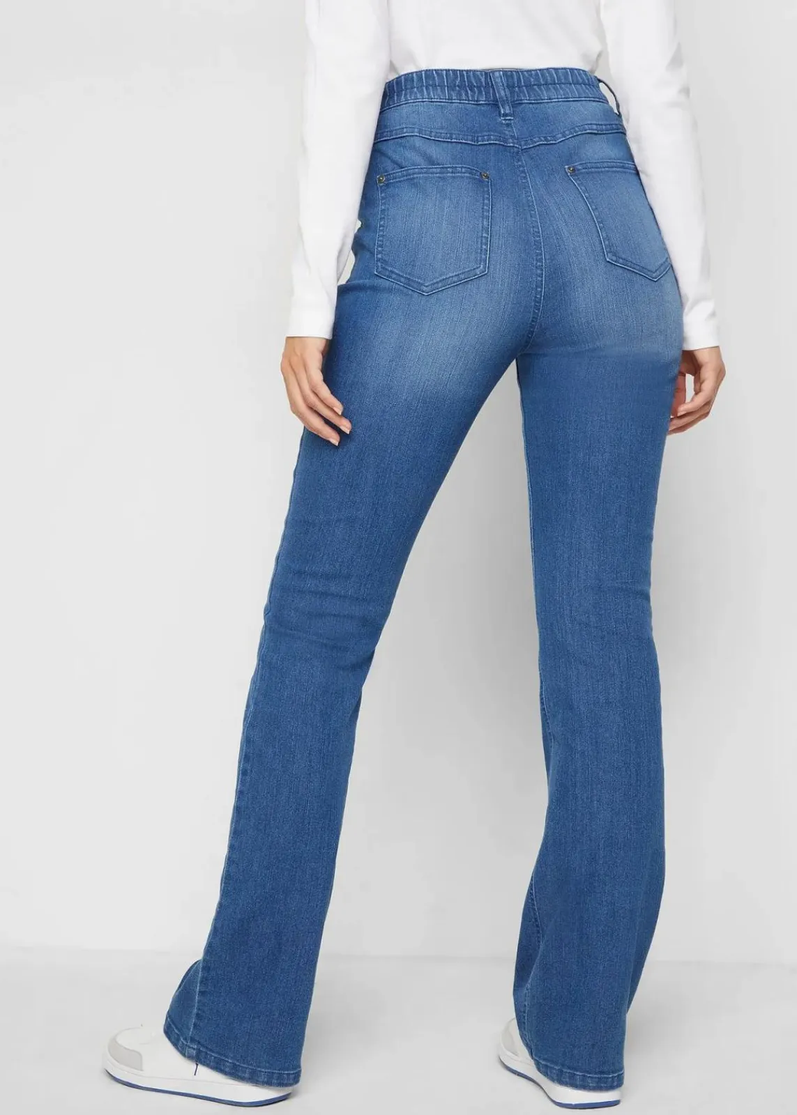 bonprix Bekleidung·Shirts & Tops|Jeans^Bootcut-Jeans High Waist, Bequembund blau denim used