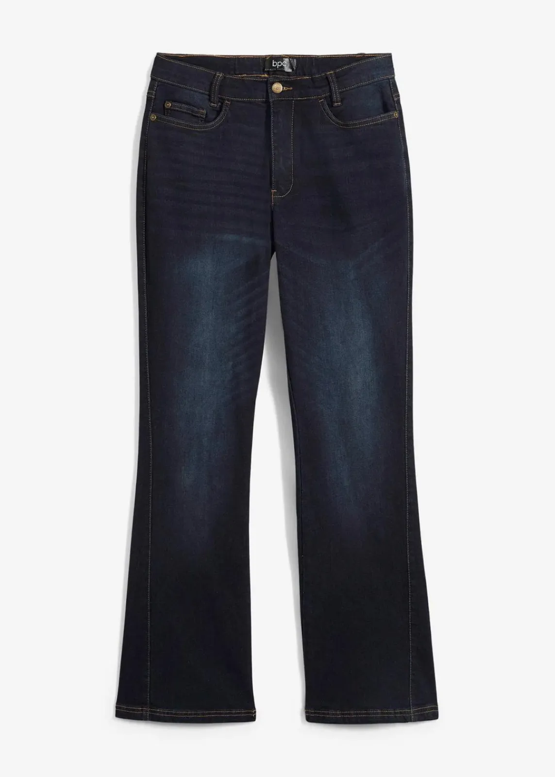bonprix Bekleidung·Shirts & Tops|Jeans^Bootcut-Jeans High Waist, Bequembund dunkelblau denim