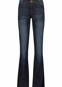 bonprix Jeans|Kurzgrößen^Bootcut-Jeans Mid Waist, Komfort-Stretch dunkelblau used