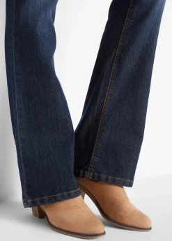 bonprix Jeans|Kurzgrößen^Bootcut-Jeans Mid Waist, Komfort-Stretch dunkelblau used
