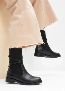 bonprix Boots|Schuhe & Accessoires In Spezialgrößen·Elastischer Schaft^Boots schwarz