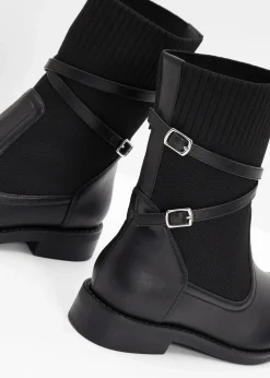 bonprix Boots|Schuhe & Accessoires In Spezialgrößen·Elastischer Schaft^Boots schwarz