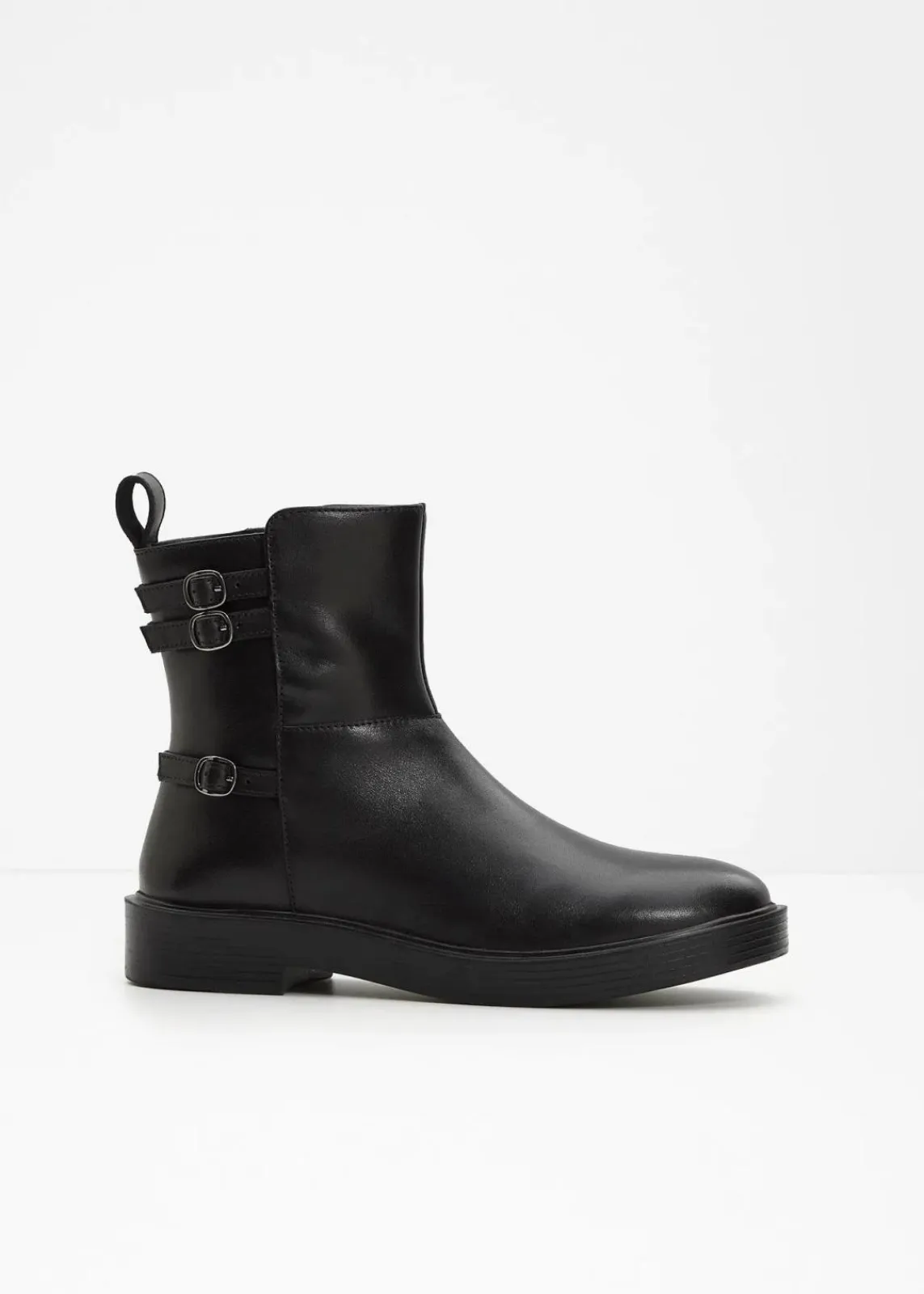 bonprix Gefütterte Winterschuhe|Boots^Boots aus Leder schwarz