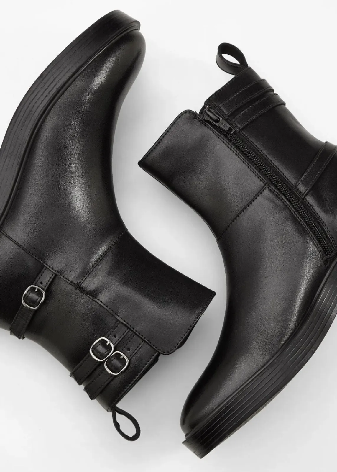 bonprix Gefütterte Winterschuhe|Boots^Boots aus Leder schwarz