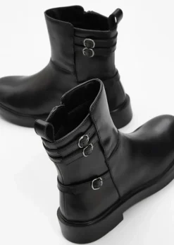 bonprix Gefütterte Winterschuhe|Boots^Boots aus Leder schwarz