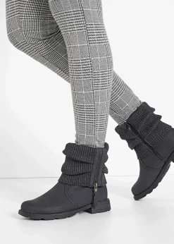 bonprix Boots|Schuhe & Accessoires In Spezialgrößen·Schuhe In Übergröße^Boots mit Strickeinsatz anthrazit