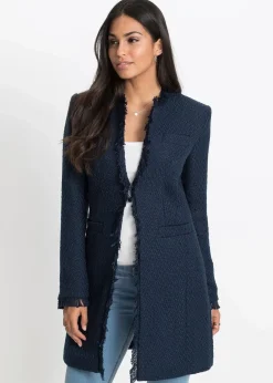 bonprix Blazer^Bouclé Longblazer dunkelblau