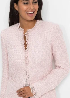 bonprix Blazer^Bouclé Longblazer hellrosa