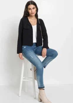 bonprix Pullover & Strickjacken|Strickmode^Bouclé Strickjacke schwarz