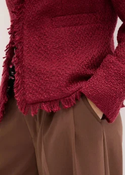 bonprix Jacken & Mäntel|Bekleidung·Hosen^Bouclé-Jacke rhododendronrot