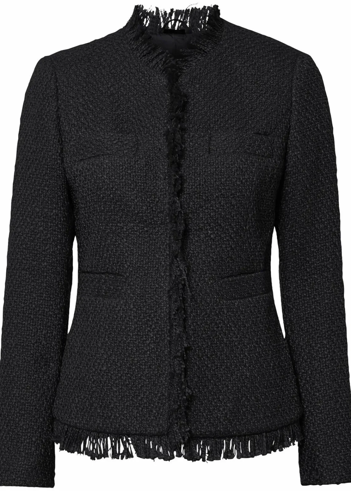 bonprix Bekleidung·Hosen|Jacken & Mäntel^Bouclé-Jacke schwarz