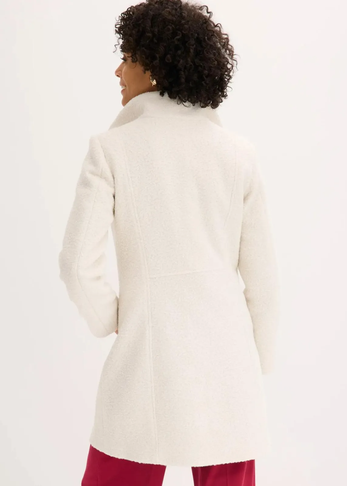 bonprix Bekleidung·Hosen^Bouclé-Kurzmantel wollweiß