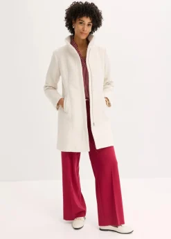bonprix Bekleidung·Hosen^Bouclé-Kurzmantel wollweiß