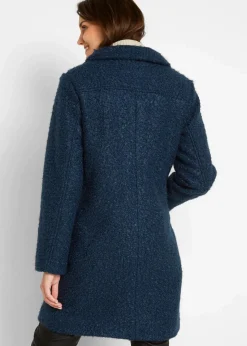 bonprix Nachhaltigere Materialien|Jacken & Mäntel^Bouclé-Mantel mit Taschen dunkelblau