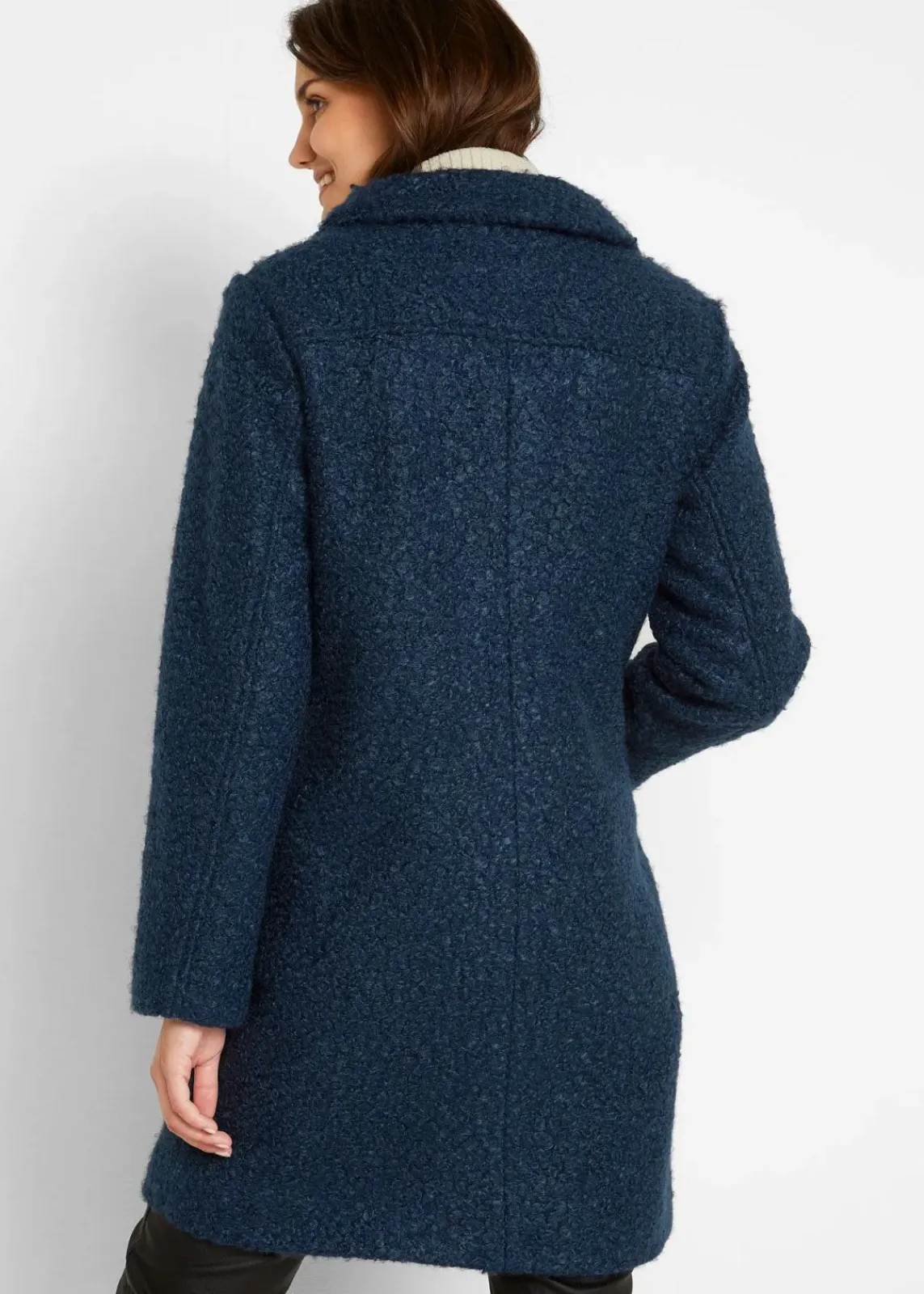 bonprix Nachhaltigere Materialien|Jacken & Mäntel^Bouclé-Mantel mit Taschen dunkelblau