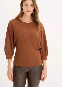 bonprix Shirts & Tops^Bouclé-Shirt braun meliert