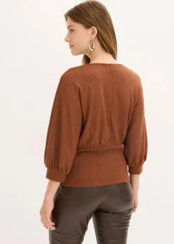bonprix Shirts & Tops^Bouclé-Shirt braun meliert