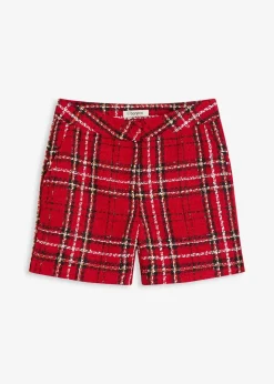 bonprix Bekleidung·Outdoorbekleidung|Bekleidung·Kleider^Bouclé-Shorts rot/schwarz kariert