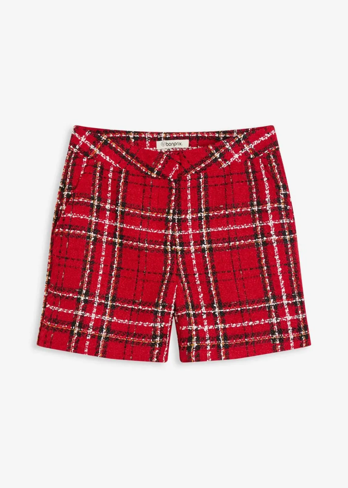 bonprix Bekleidung·Outdoorbekleidung|Bekleidung·Kleider^Bouclé-Shorts rot/schwarz kariert