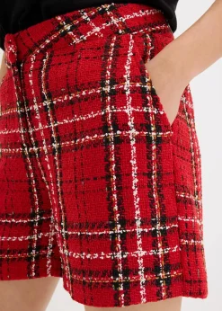 bonprix Bekleidung·Outdoorbekleidung|Bekleidung·Kleider^Bouclé-Shorts rot/schwarz kariert