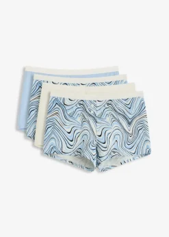 bonprix Wäsche·Baumwollunterwäsche|Wäsche·Höschen^Boxer mit Bio-Baumwolle (4er Pack) wollweiß + hellblau