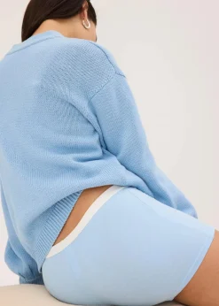 bonprix Wäsche·Baumwollunterwäsche|Wäsche·Höschen^Boxer mit Bio-Baumwolle (4er Pack) wollweiß + hellblau