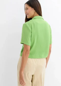 bonprix Blusen & Tuniken|Bekleidung·Jacken & Mäntel^Boxy Bluse aus leichtem Crêpe kleegrün