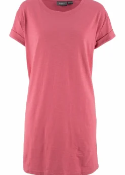 bonprix Shirts & Tops|Basics^Boxy-Longshirt mit kurzen Ärmeln rauchhimbeere