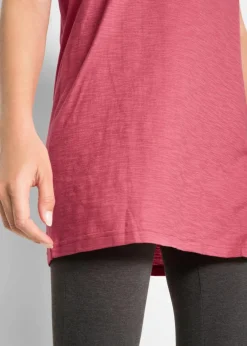 bonprix Shirts & Tops|Basics^Boxy-Longshirt mit kurzen Ärmeln rauchhimbeere