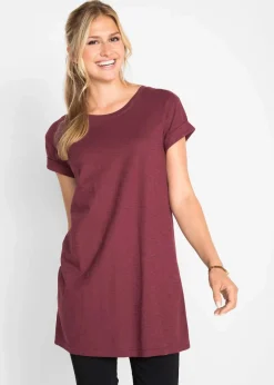bonprix Shirts & Tops|Basics^Boxy-Longshirt mit kurzen Ärmeln ahornrot