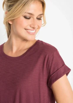 bonprix Shirts & Tops|Basics^Boxy-Longshirt mit kurzen Ärmeln ahornrot
