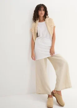 bonprix Shirts & Tops|Basics^Boxy-Longshirt mit kurzen Ärmeln weiß