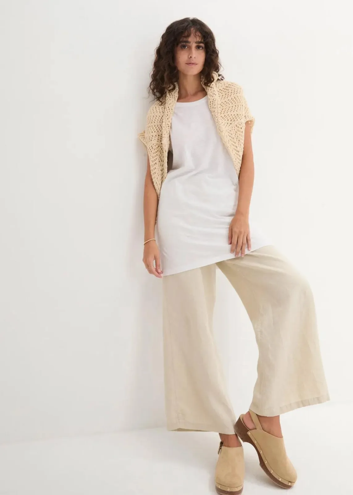 bonprix Shirts & Tops|Basics^Boxy-Longshirt mit kurzen Ärmeln weiß