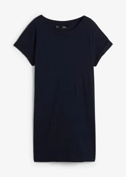 bonprix Shirts & Tops|Basics^Boxy-Longshirt mit kurzen Ärmeln dunkelblau