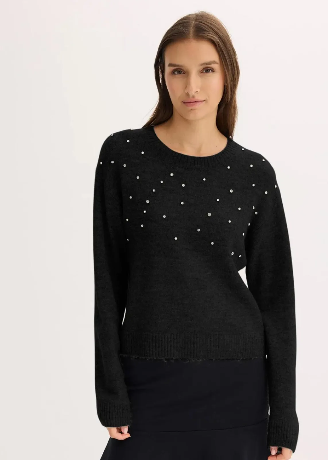 bonprix Bekleidung·Umstandsmode|Strickmode^Boxy-Pullover schwarz