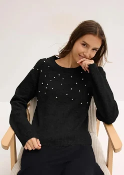 bonprix Bekleidung·Umstandsmode|Strickmode^Boxy-Pullover schwarz